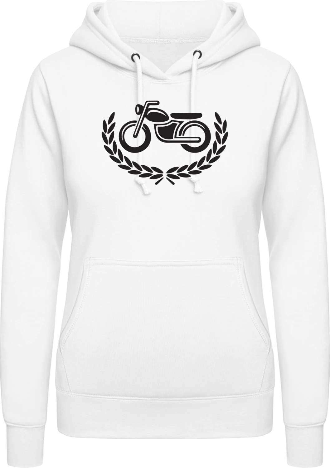 Speedway Racing Bike Icon - Arctic white AWDis ladies hoodie - Front