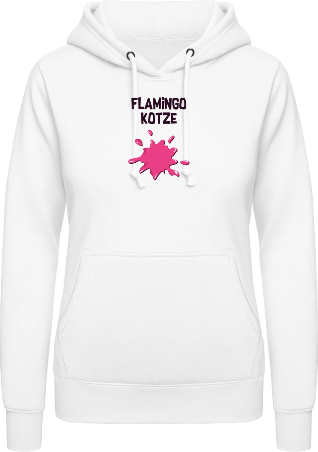 Flamingo Kotze  - Arctic white AWDis ladies hoodie - Front