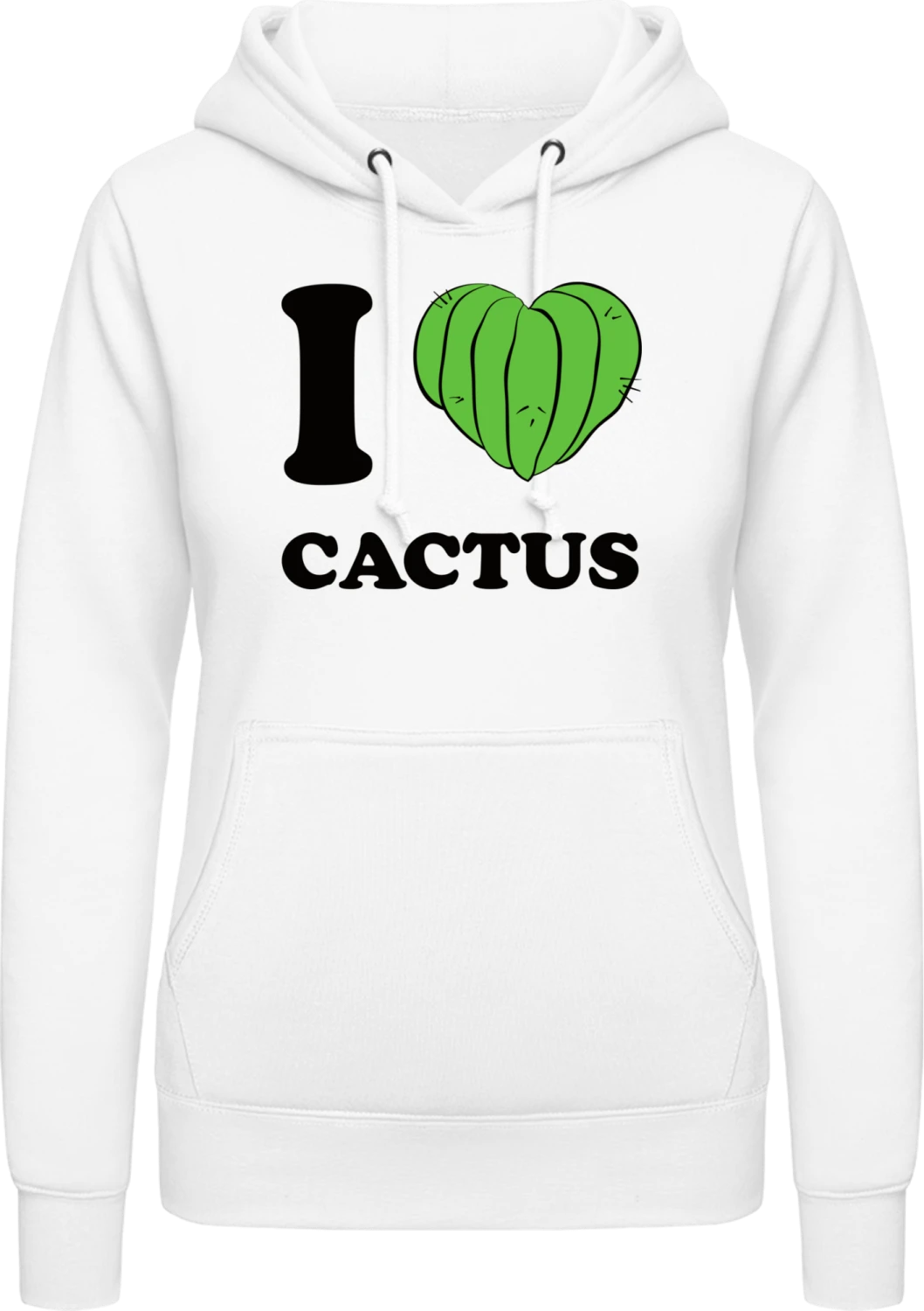 I Love Cactus - Arctic white AWDis ladies hoodie - Front