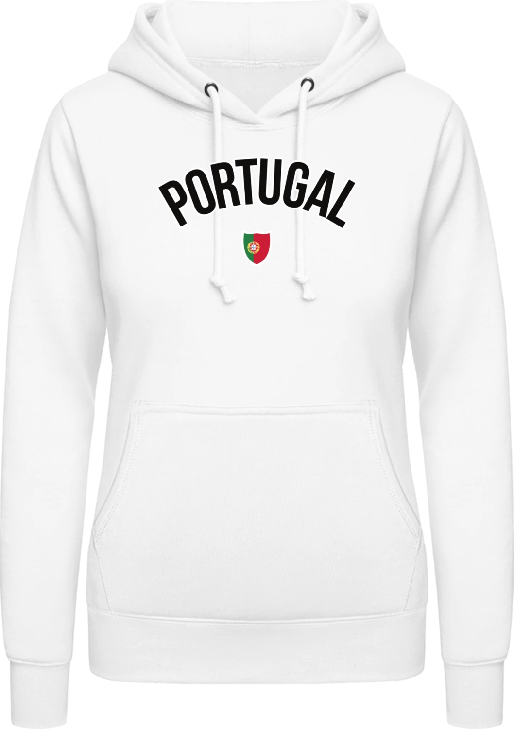 PORTUGAL Football Fan - Arctic white AWDis ladies hoodie - Front