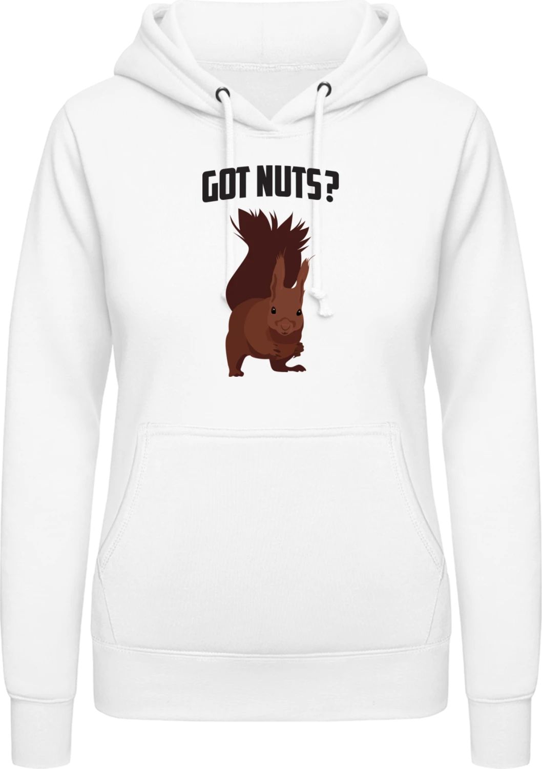 Got Nuts Squirrel - Arctic white AWDis ladies hoodie - Front