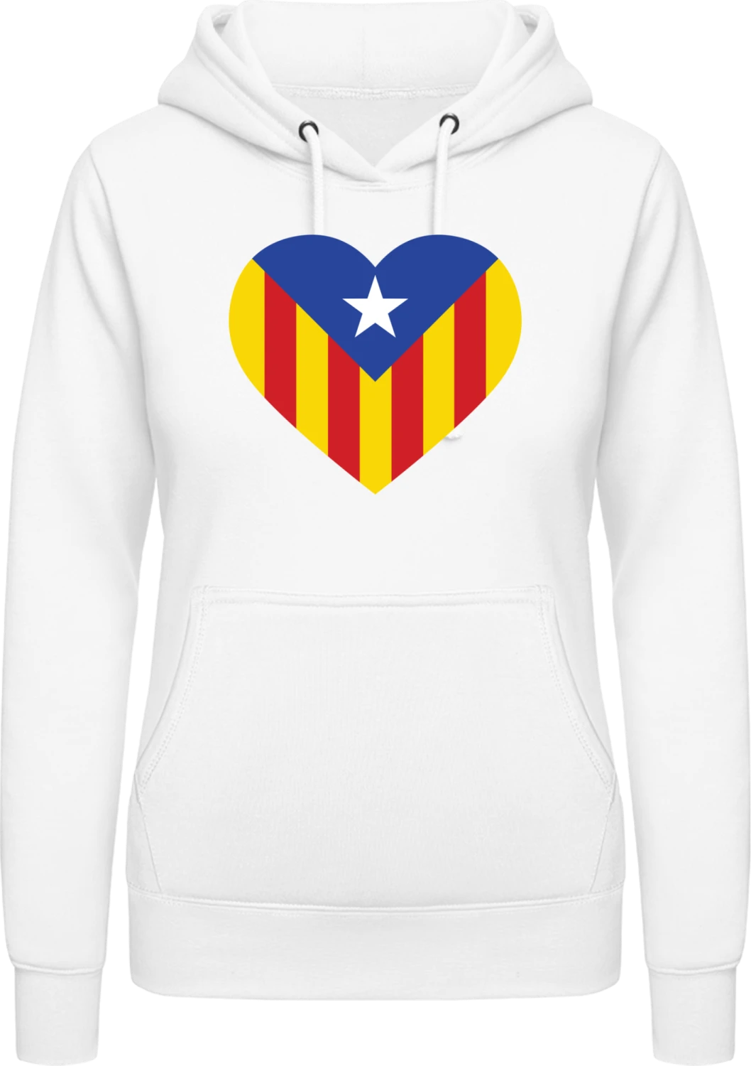 Catalonia Heart - Arctic white AWDis ladies hoodie - Front