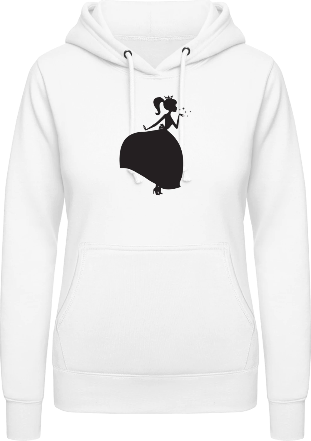 Beautiful Princess Silhouette  - Arctic white AWDis ladies hoodie - Front