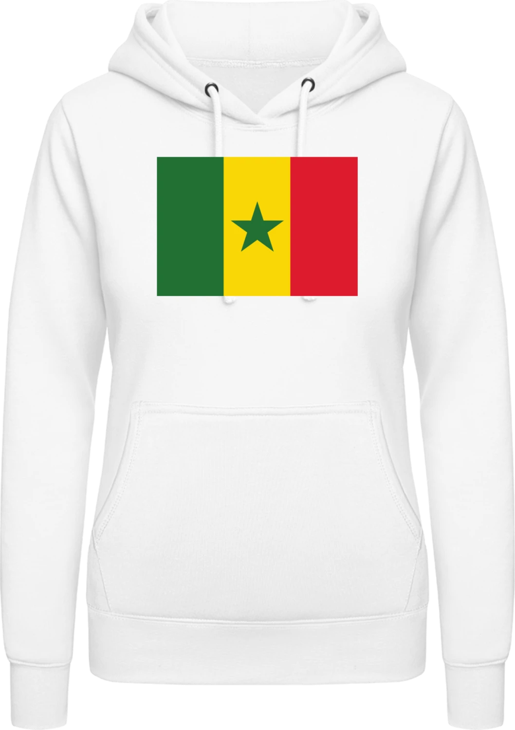 Senegal Flag - Arctic white AWDis ladies hoodie - Front