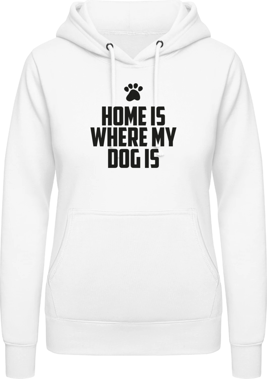 Home Is Where My Dog Is Illustration - Arctic white AWDis ladies hoodie - Front