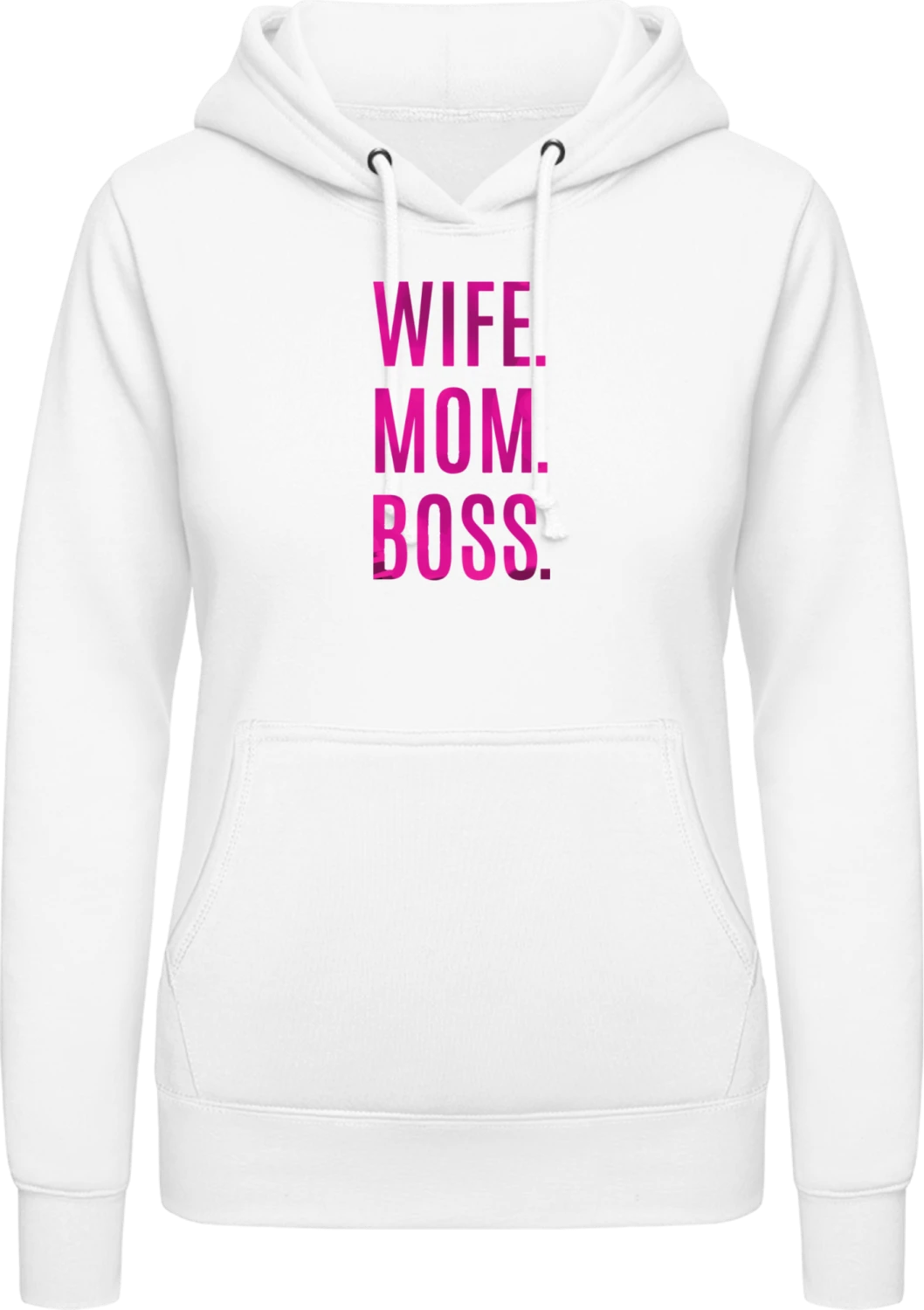 Wife Mom Boss - Arctic white AWDis ladies hoodie - Front