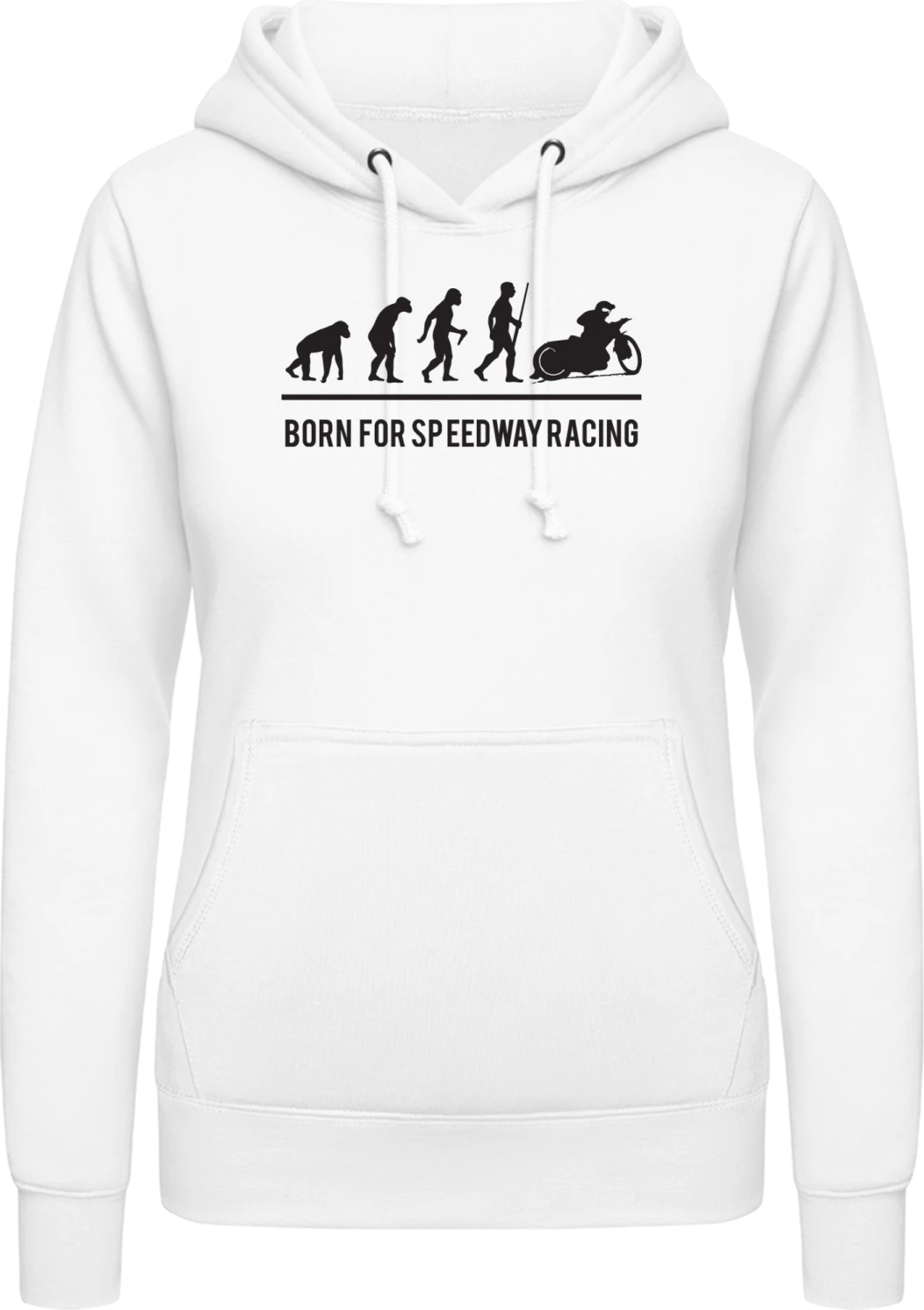 Evolution Born For Speedway Racing - Arctic white AWDis ladies hoodie - Front