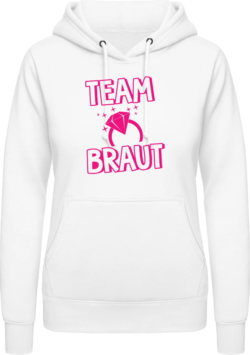 Team Braut Ring - Arctic white AWDis ladies hoodie - Front