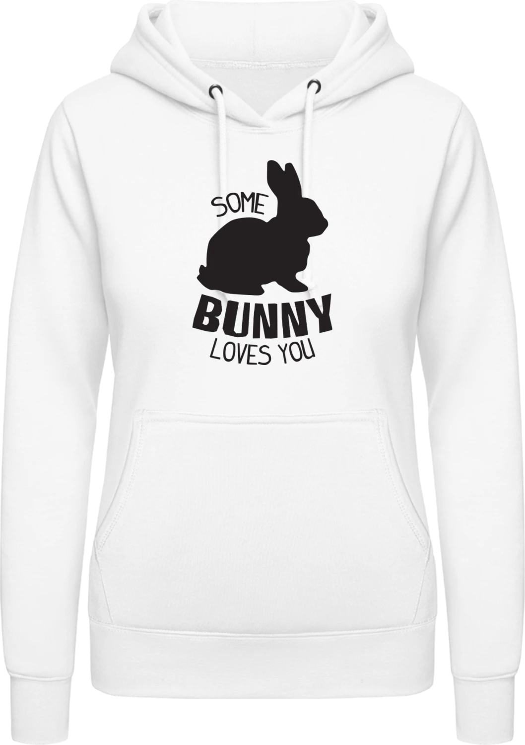 Some Bunny Loves You - Arctic white AWDis ladies hoodie - Front