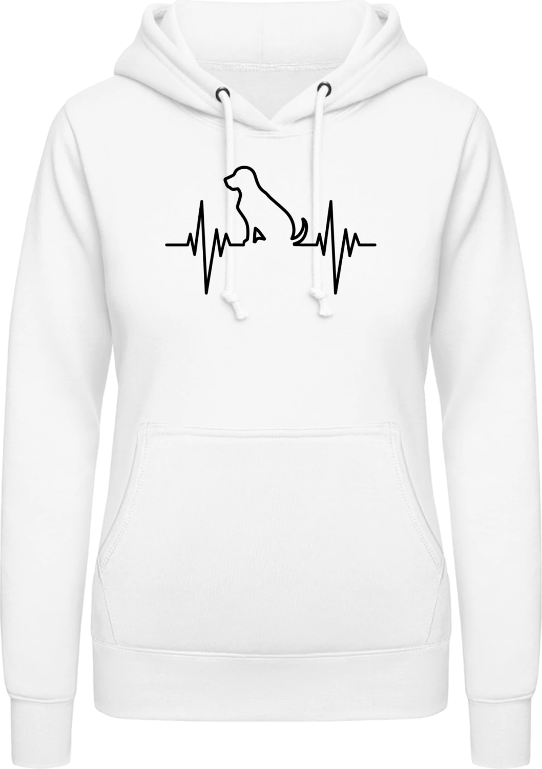 Dog Pulse - Arctic white AWDis ladies hoodie - Front