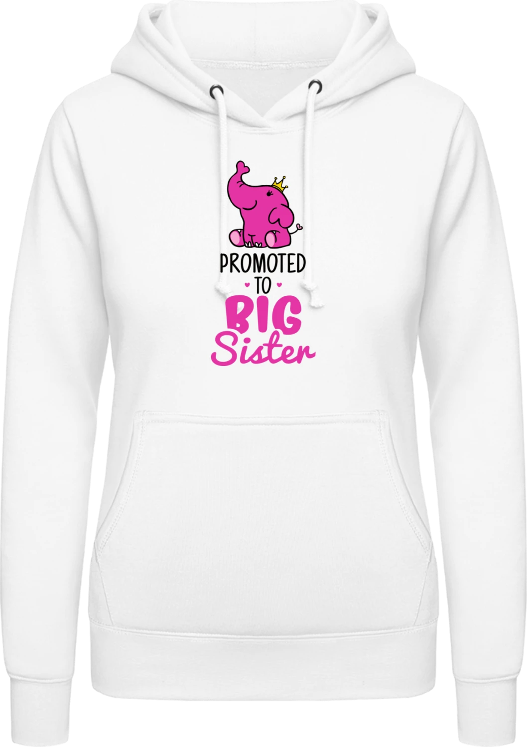 Promoted To Big Sister - Arctic white AWDis ladies hoodie - Front