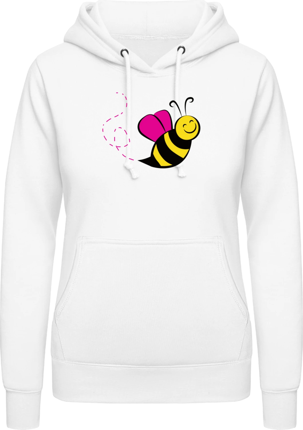 Cute Bee - Arctic white AWDis ladies hoodie - Front