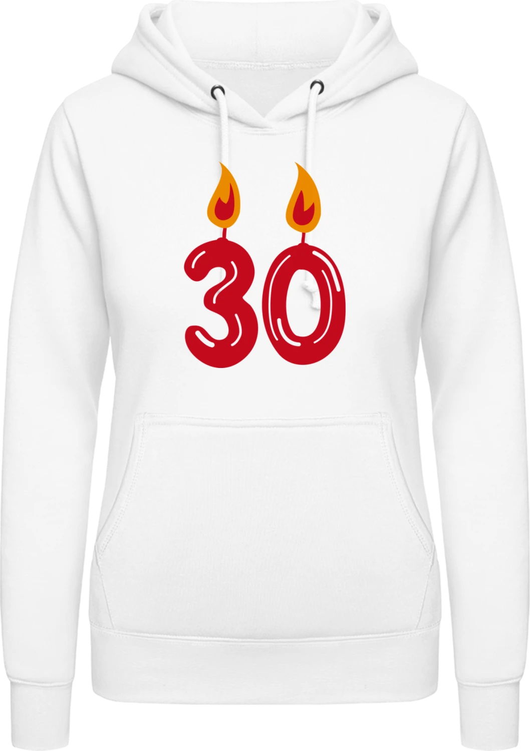 30th Birthday - Arctic white AWDis ladies hoodie - Front