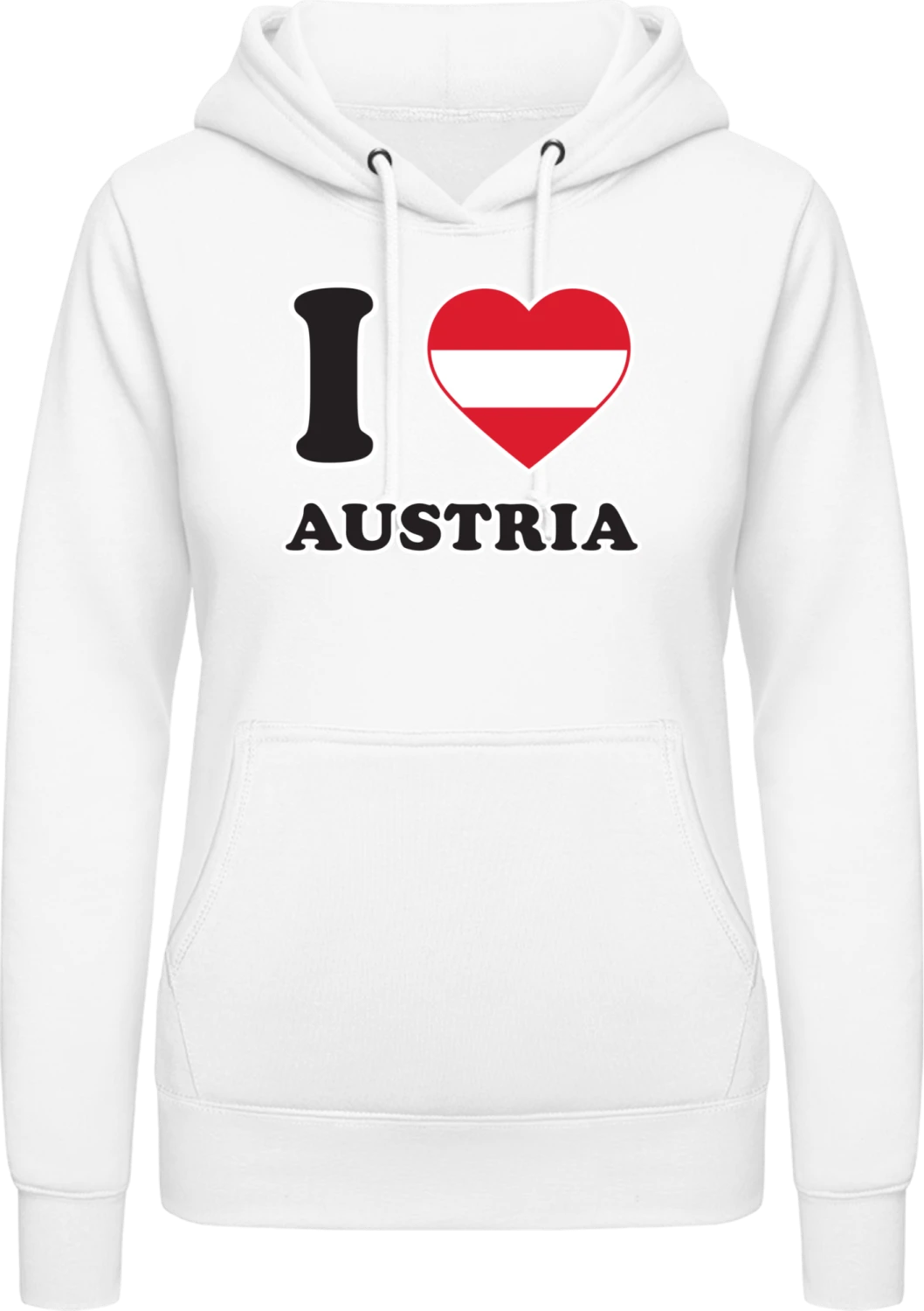 I Love Austria Fan - Arctic white AWDis ladies hoodie - Front