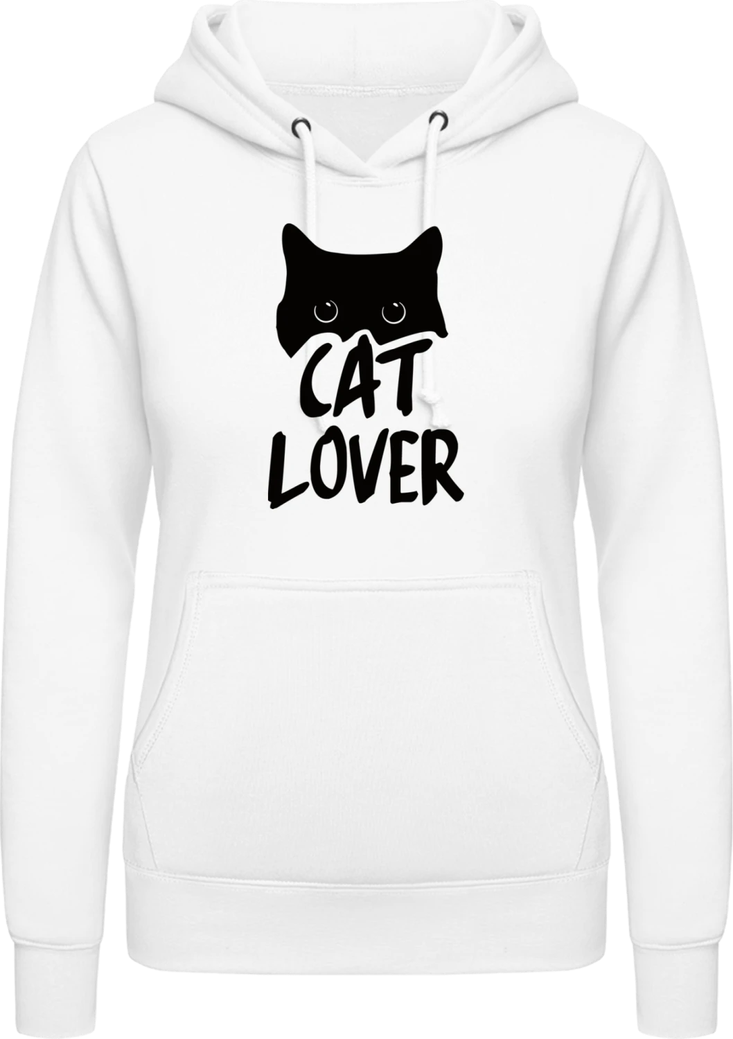 Cat Lover - Arctic white AWDis ladies hoodie - Front