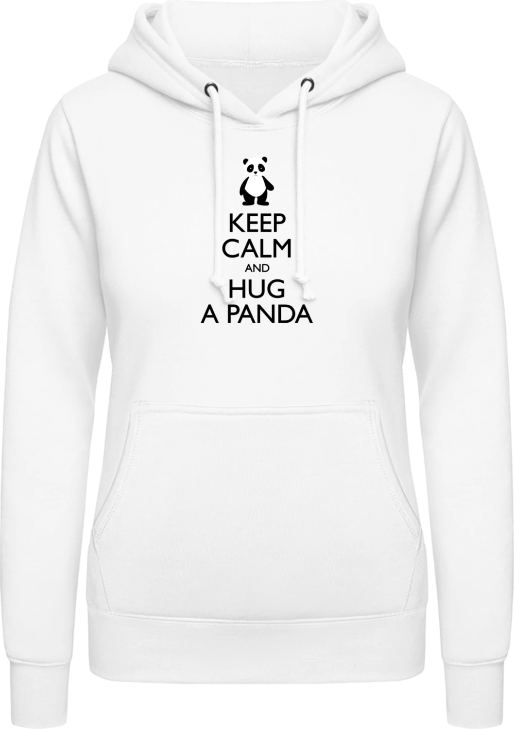 Keep Calm And Hug A Panda - Arctic white AWDis ladies hoodie - Front