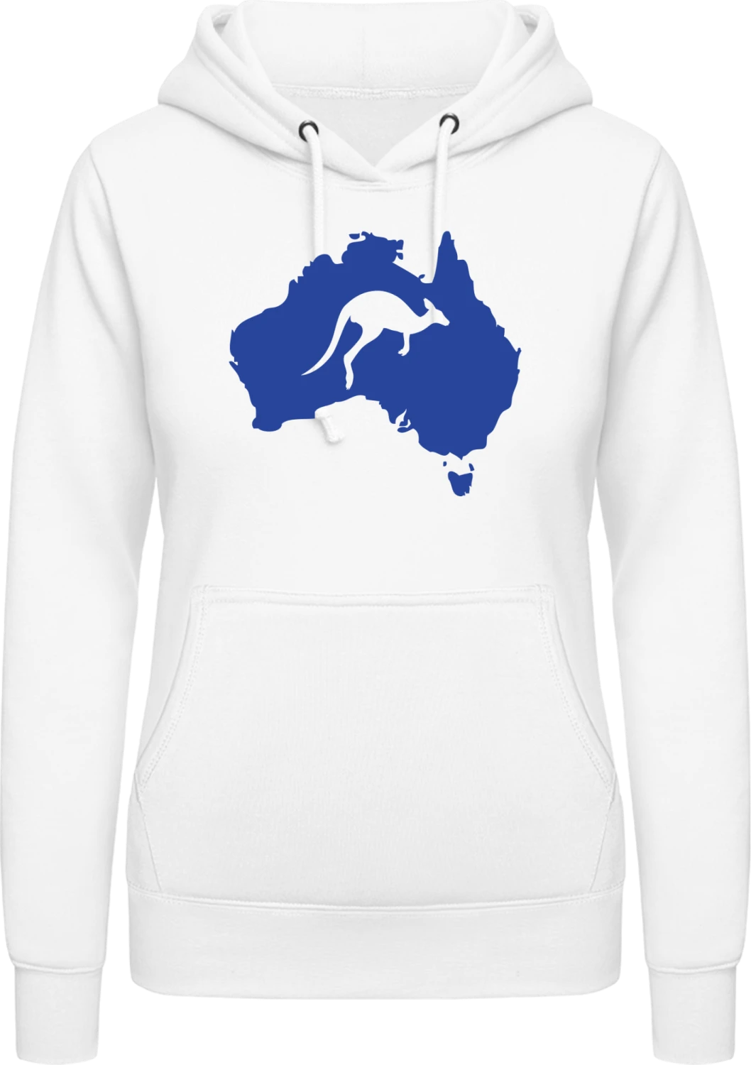 Kangaroo On Australia Map - Arctic white AWDis ladies hoodie - Front