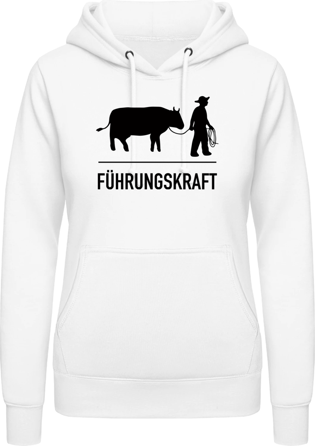 Führungskraft Kuh - Arctic white AWDis ladies hoodie - Front