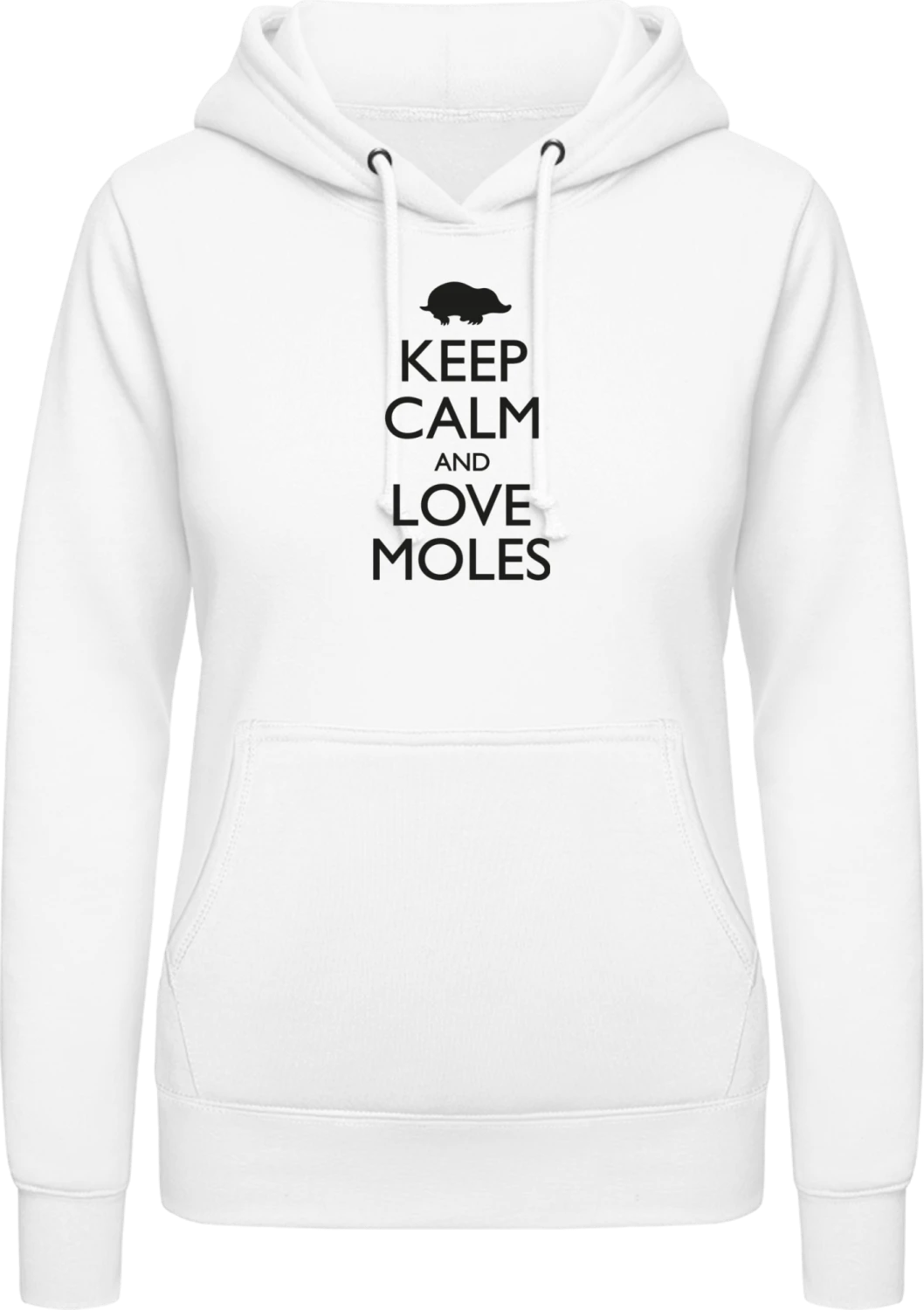 Keep Calm Mole - Arctic white AWDis ladies hoodie - Front