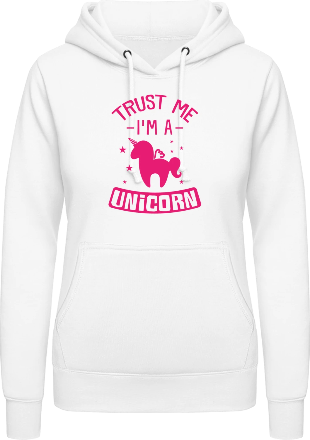 Trust Me I'm A Unicorn - Arctic white AWDis ladies hoodie - Front