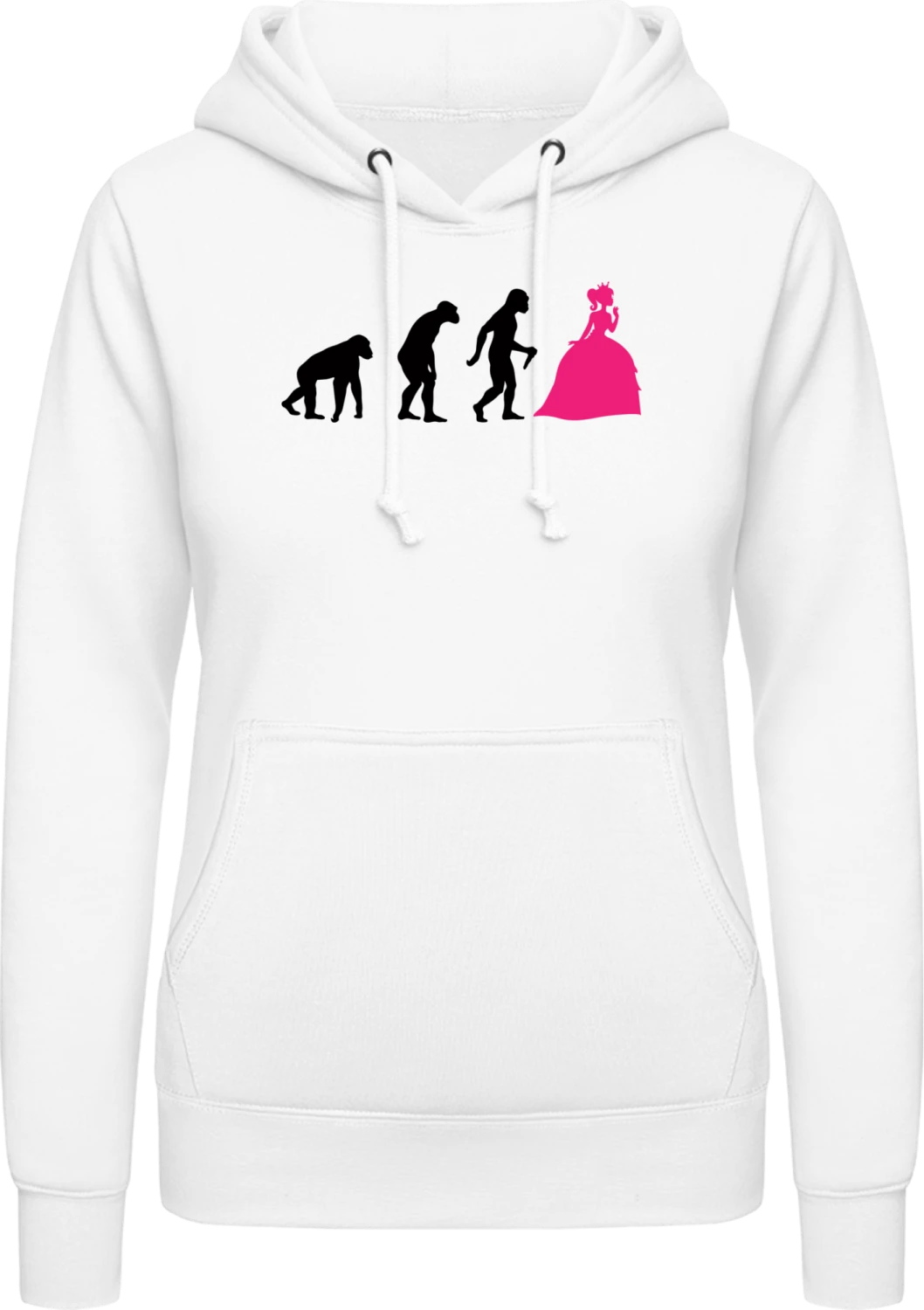 Princess Evolution - Arctic white AWDis ladies hoodie - Front