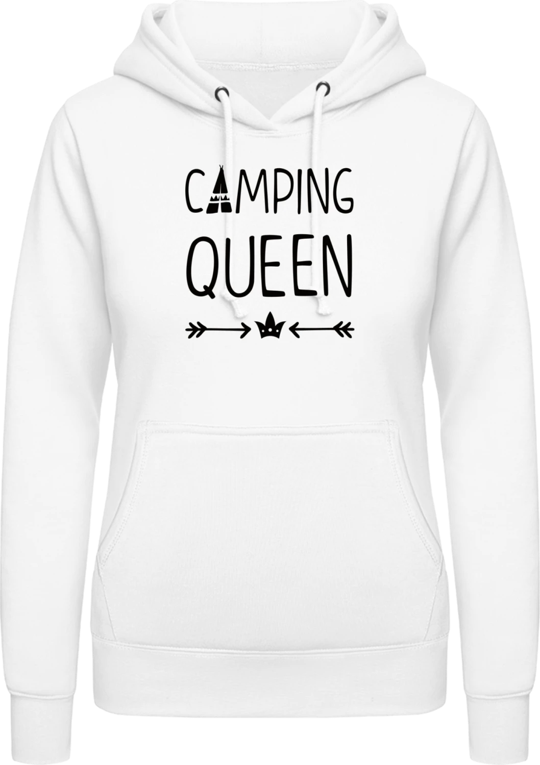 Camping Queen - Arctic white AWDis ladies hoodie - Front