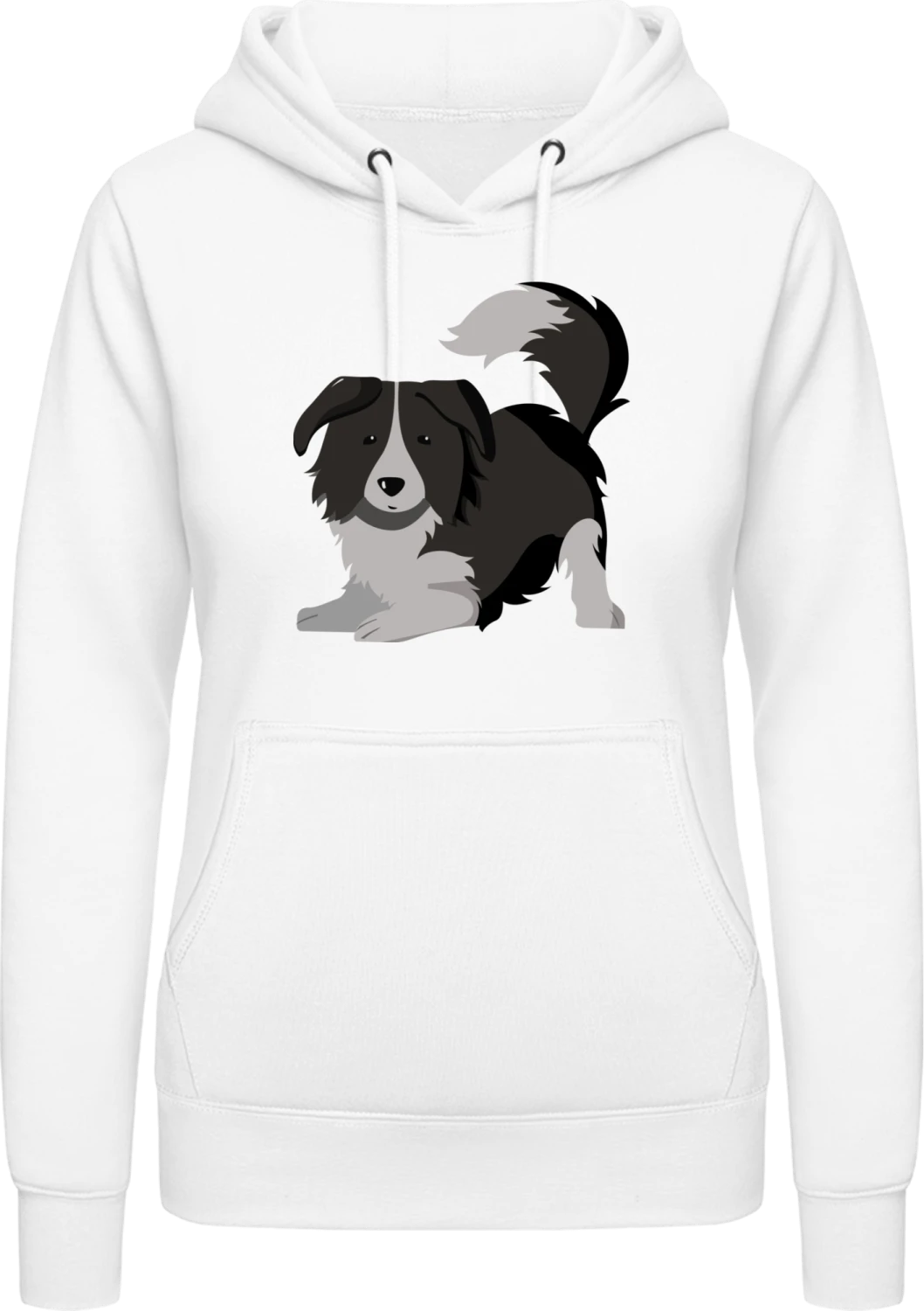 Cute Dog Want To Play - Arctic white AWDis ladies hoodie - Front