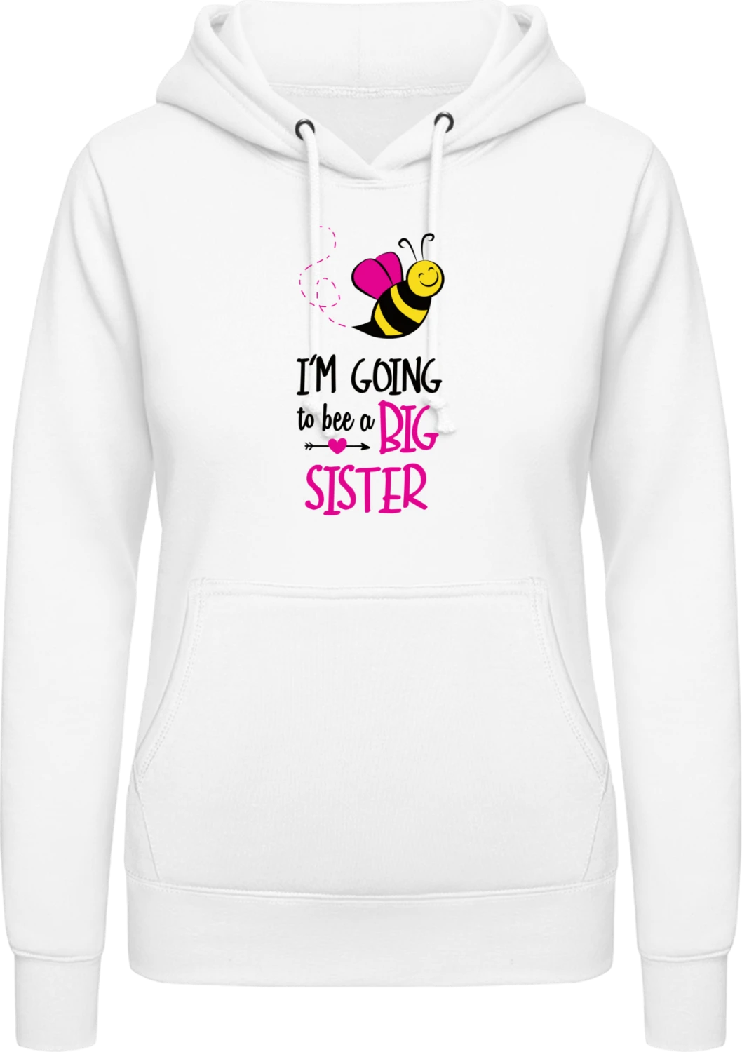 Ich werde grosse Schwester  - Arctic white AWDis ladies hoodie - Front