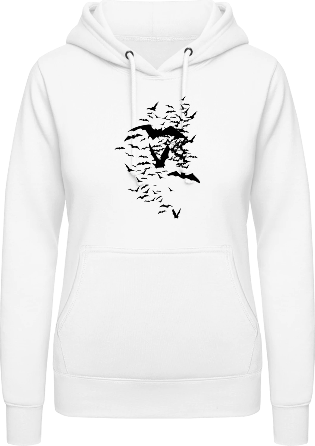  Flying Bats - Arctic white AWDis ladies hoodie - Front