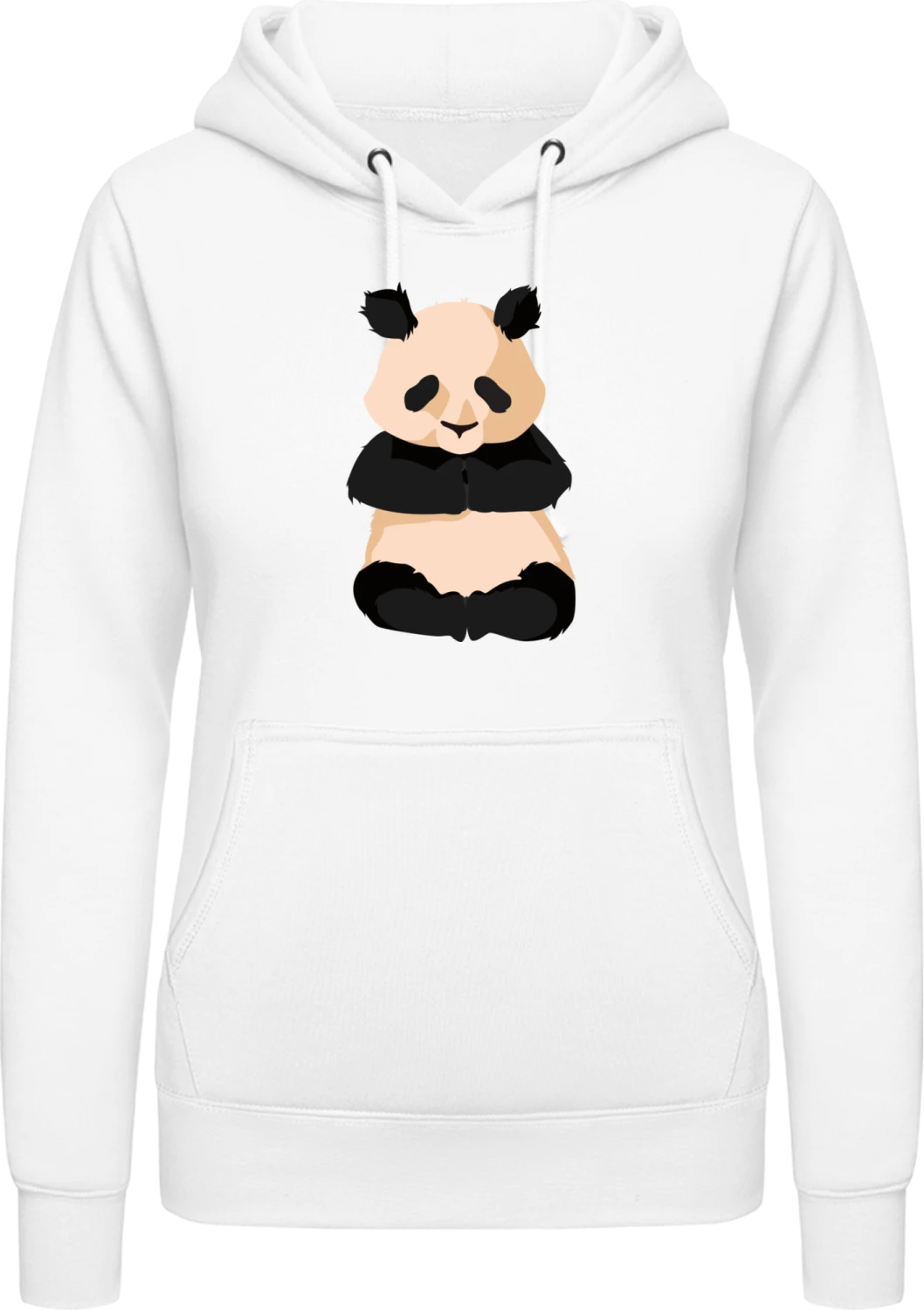 Panda Meditation - Arctic white AWDis ladies hoodie - Front