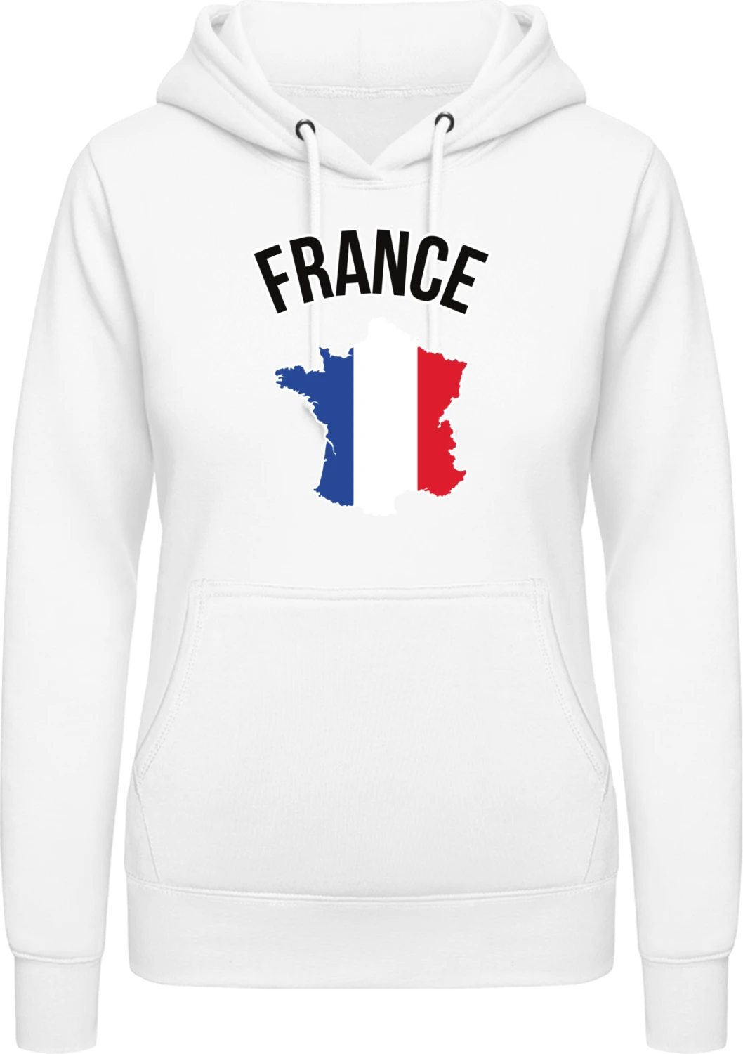 France Fan - Arctic white AWDis ladies hoodie - Front