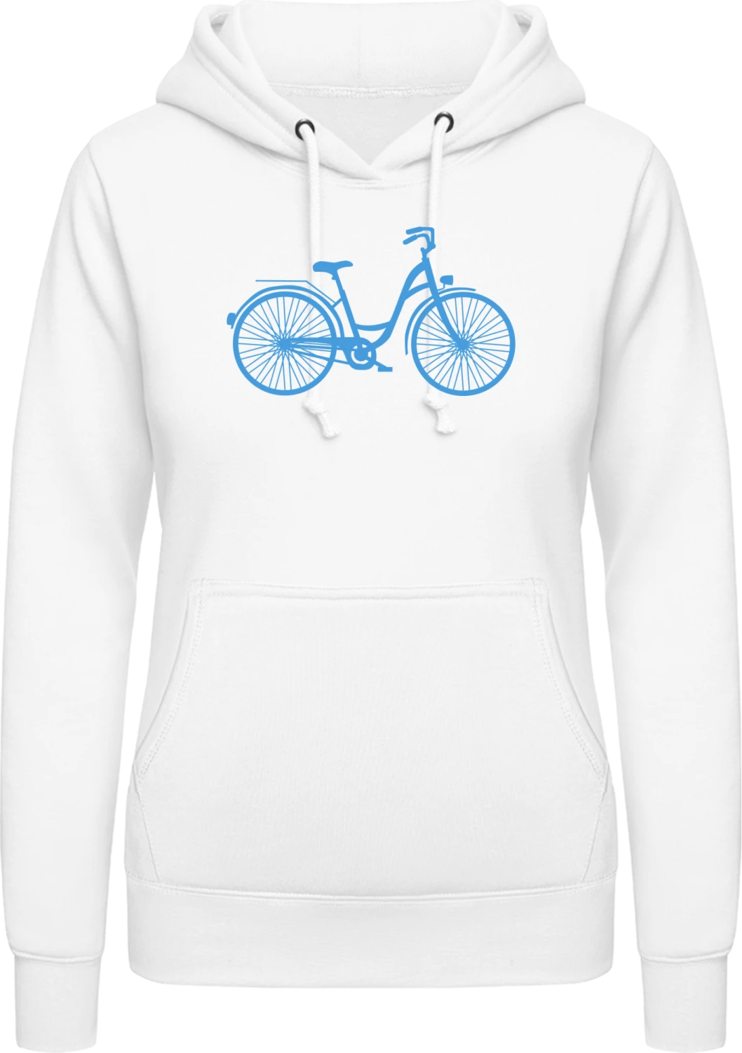 Vintage Bicycle Silhouette - Arctic white AWDis ladies hoodie - Front