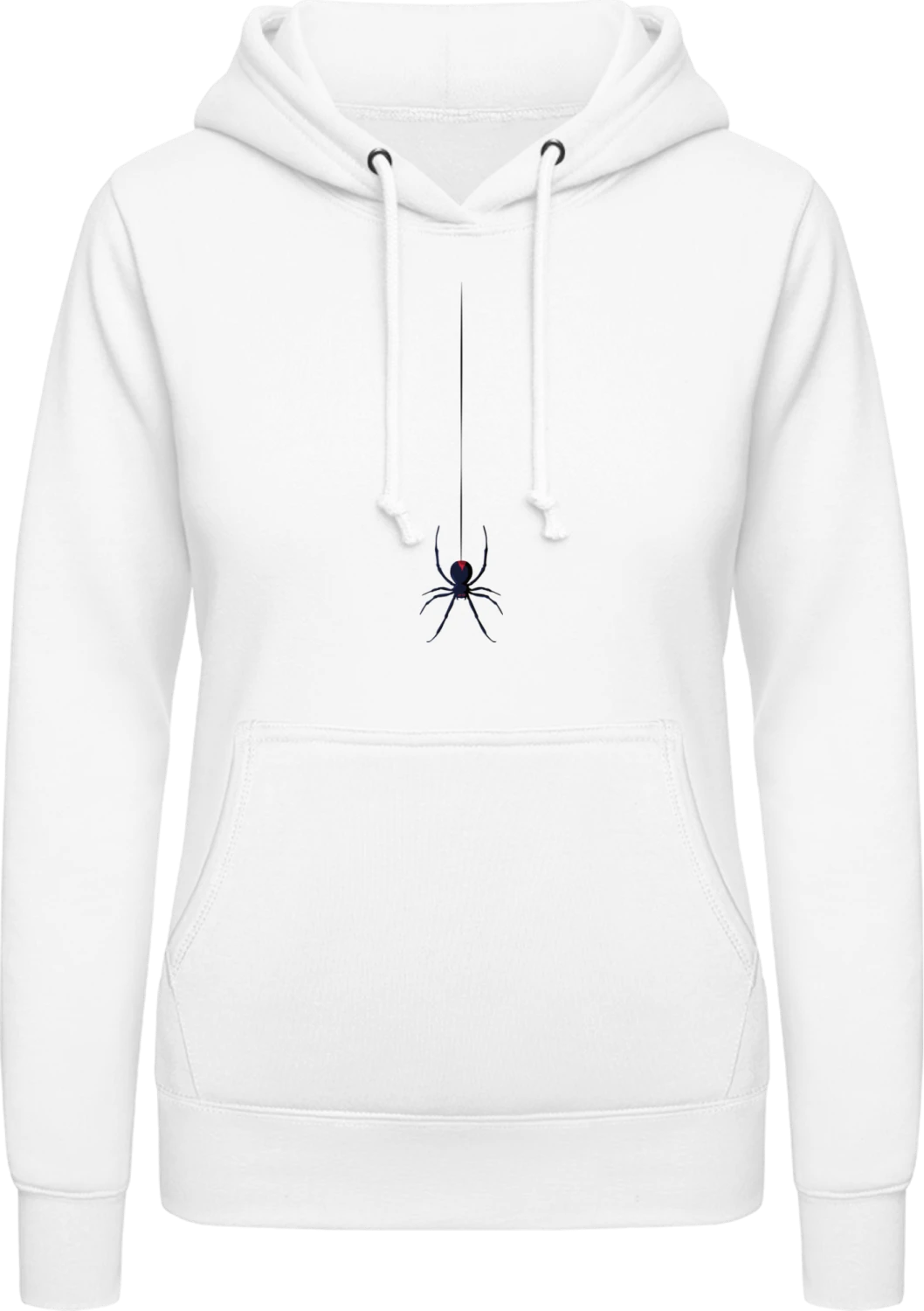 Hanging Spider - Arctic white AWDis ladies hoodie - Front