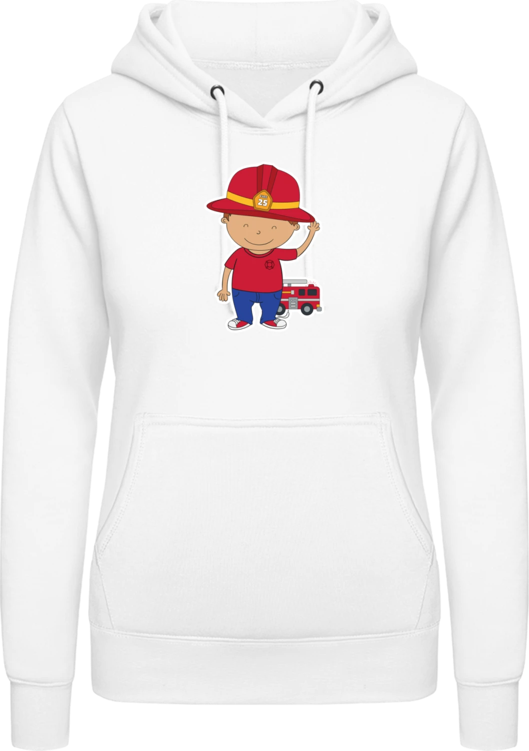 Little Firefighter - Arctic white AWDis ladies hoodie - Front