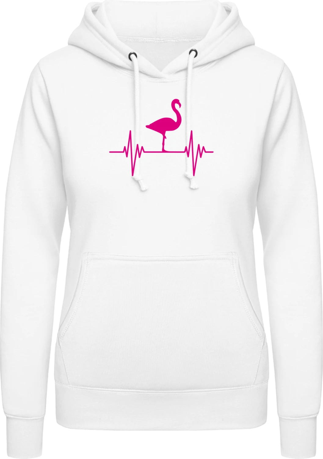 Flamingo Pulse - Arctic white AWDis ladies hoodie - Front