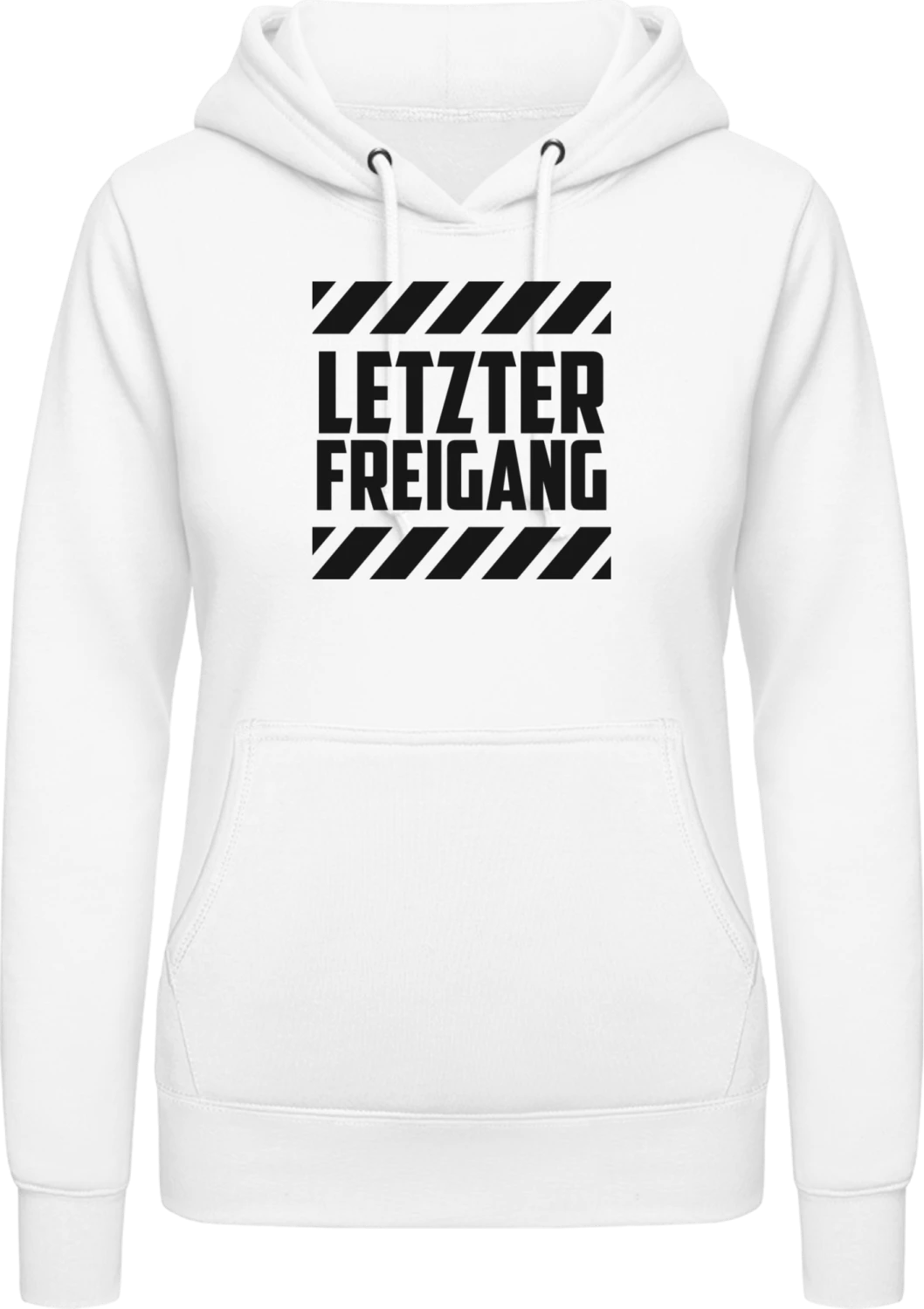 Letzter Freigang Achtung - Arctic white AWDis ladies hoodie - Front