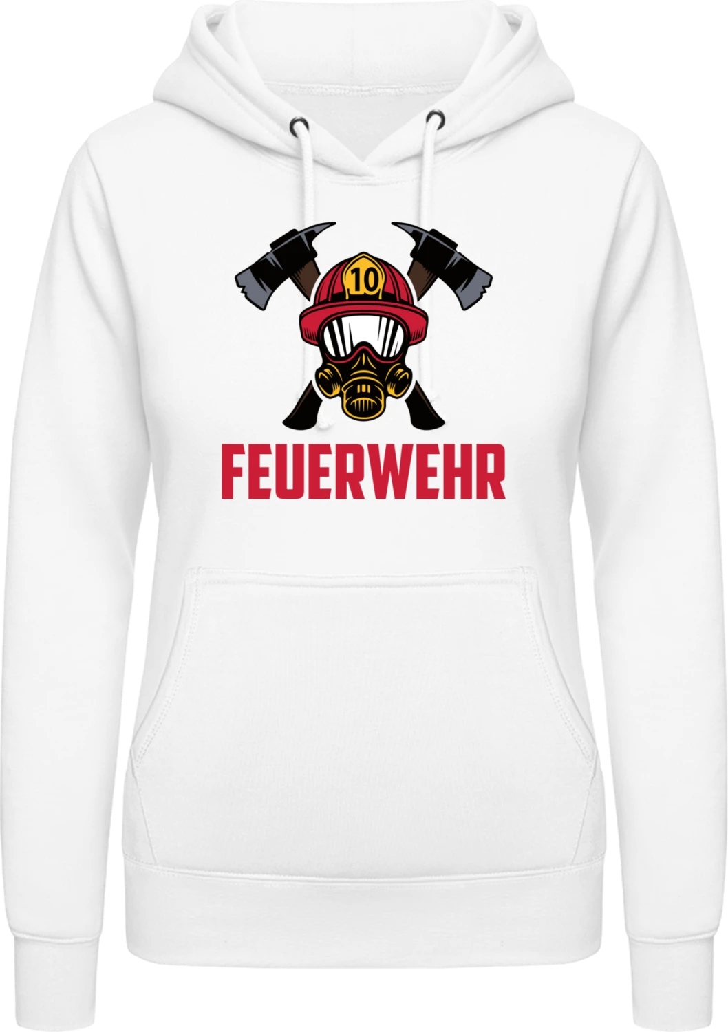 Feuerwehr Helm und Axt - Arctic white AWDis ladies hoodie - Front