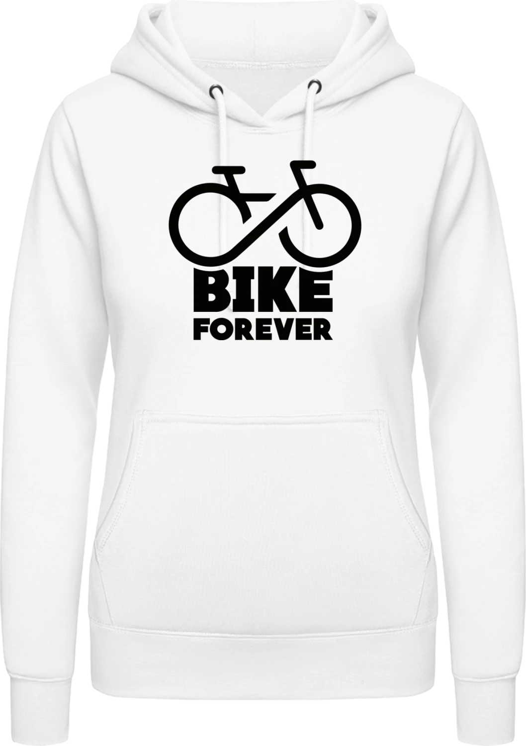 Bike Forever - Arctic white AWDis ladies hoodie - Front