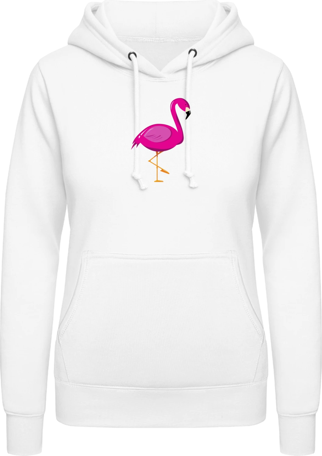 Flamingo Illustration Standing - Arctic white AWDis ladies hoodie - Front