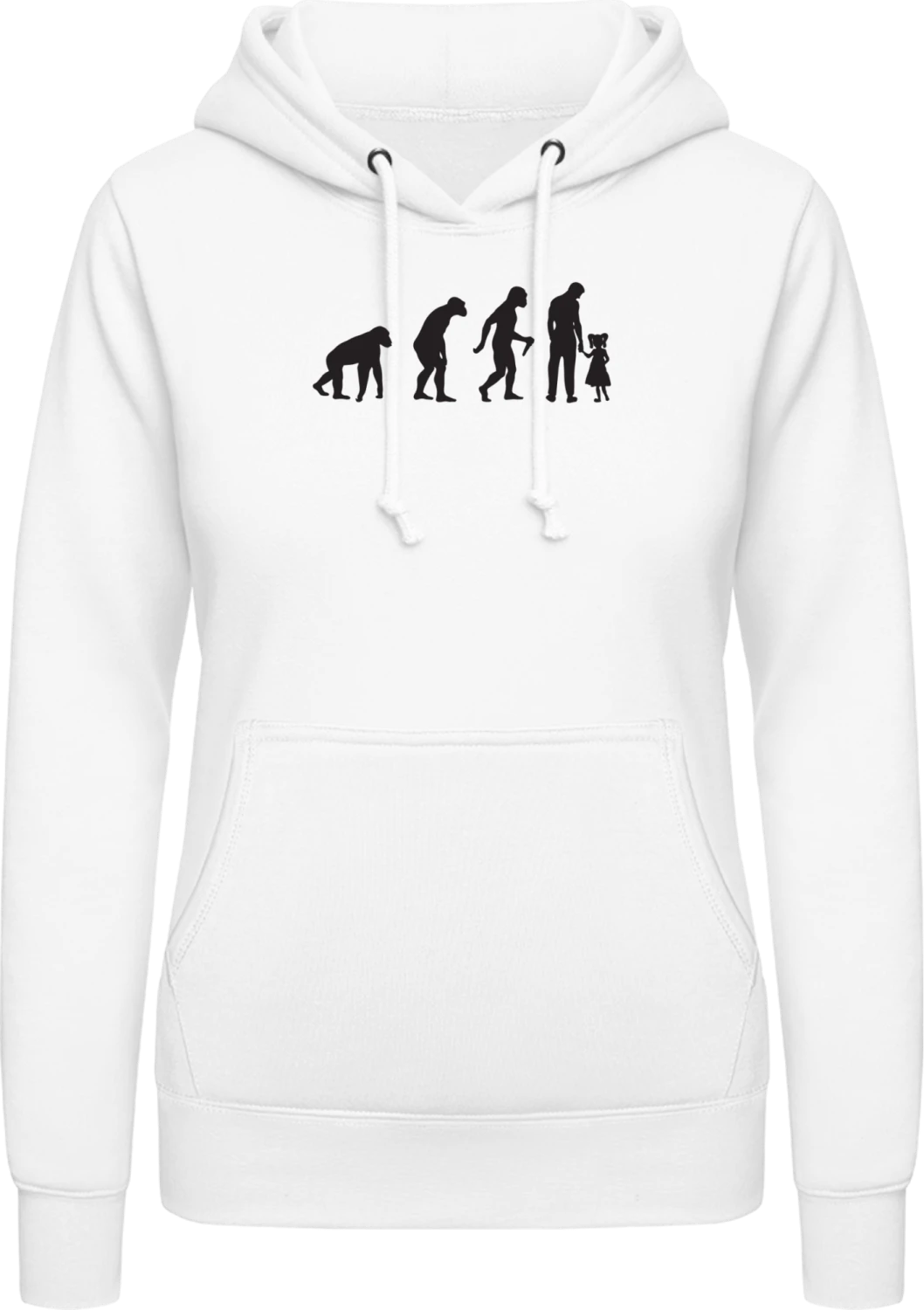 Dad And Daughter Evolution - Arctic white AWDis ladies hoodie - Front