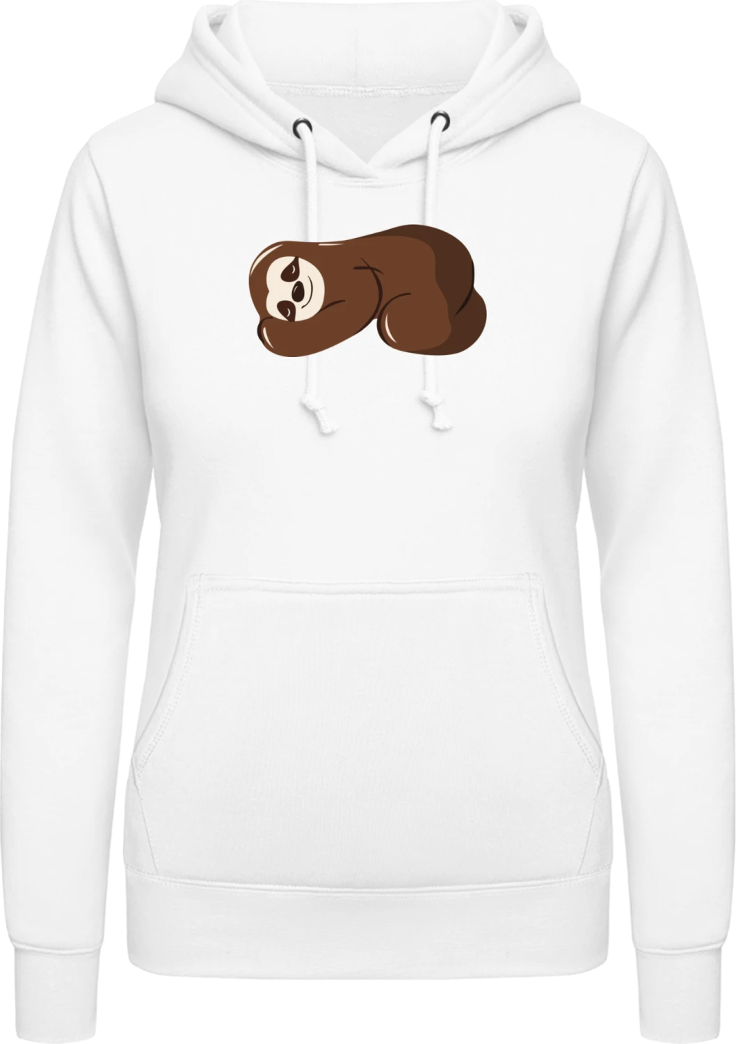 Sloth Sleeping - Arctic white AWDis ladies hoodie - Front