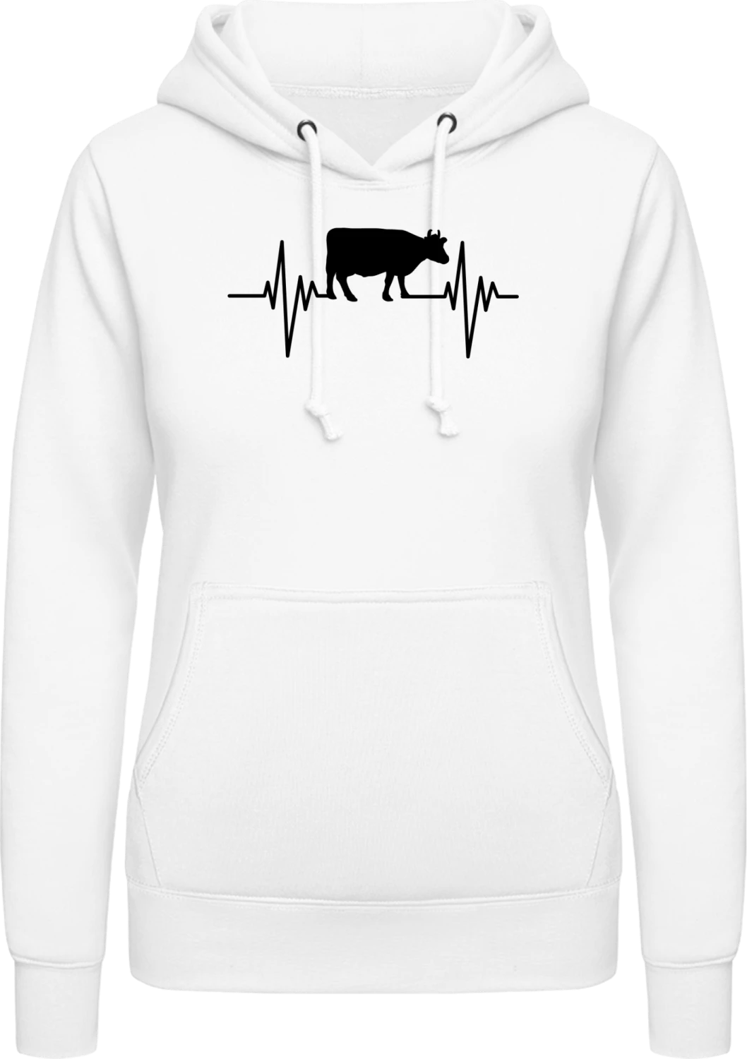 Cow Pulse - Arctic white AWDis ladies hoodie - Front