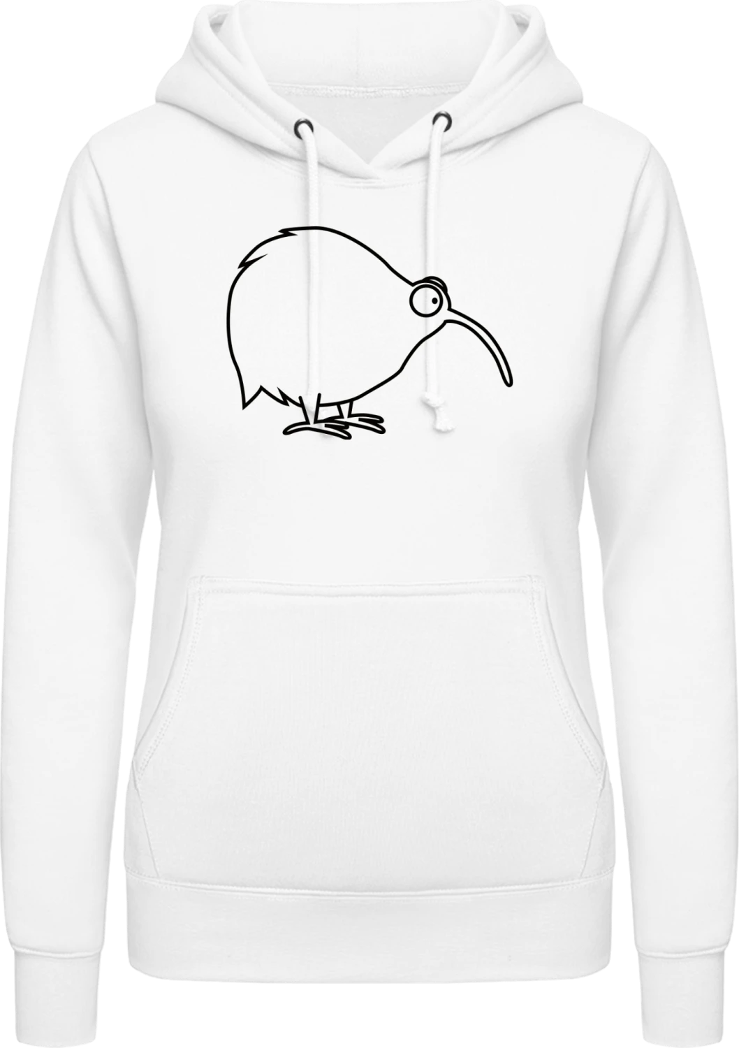 Kiwi Bird Outline - Arctic white AWDis ladies hoodie - Front