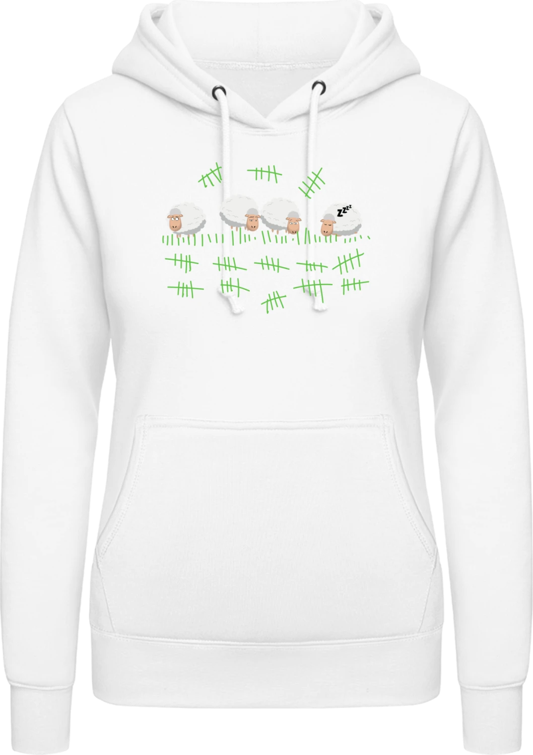 Counting Sheeps - Arctic white AWDis ladies hoodie - Front