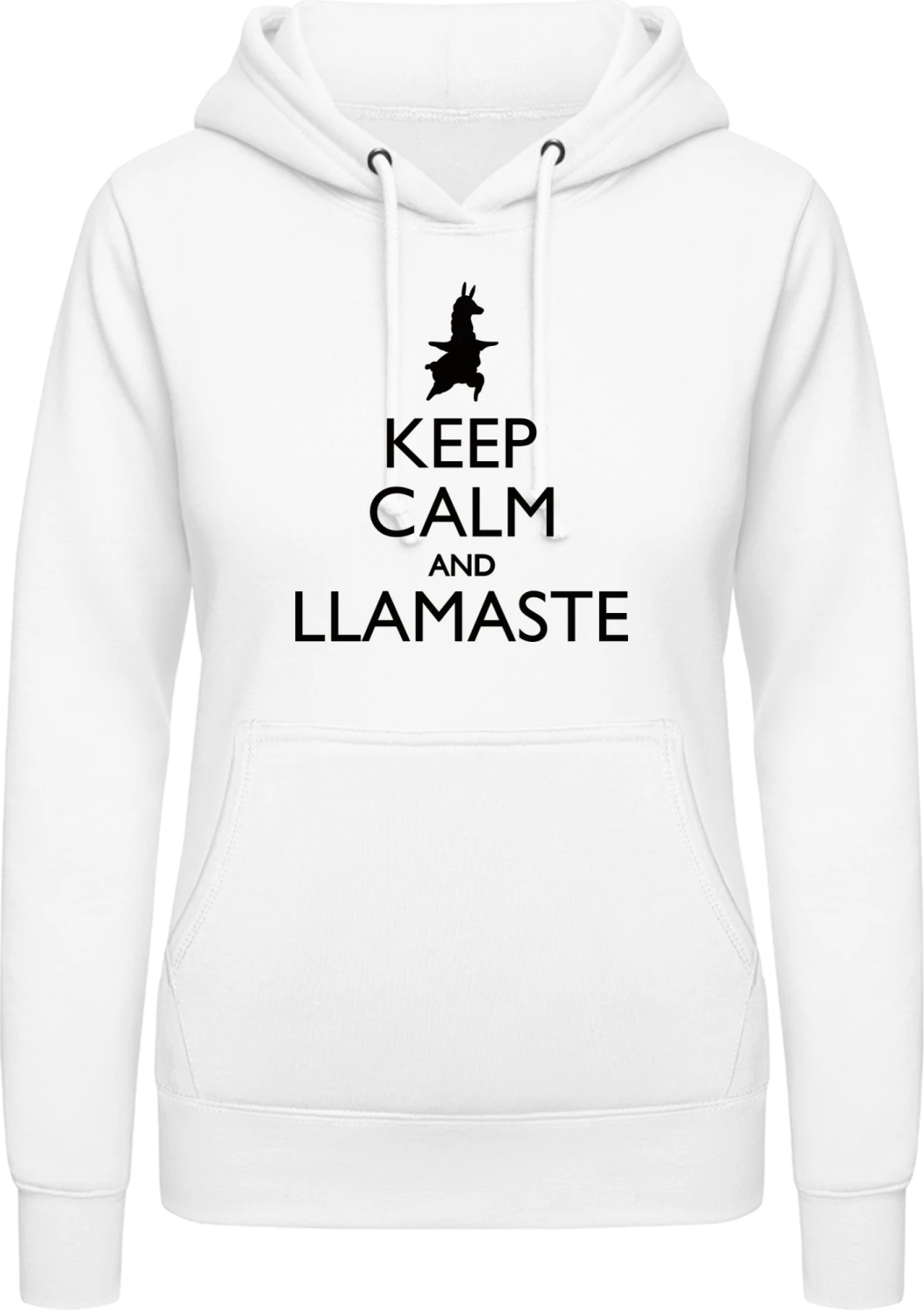 Save The Drama For Your Llama Illustration - Arctic white AWDis ladies hoodie - Front