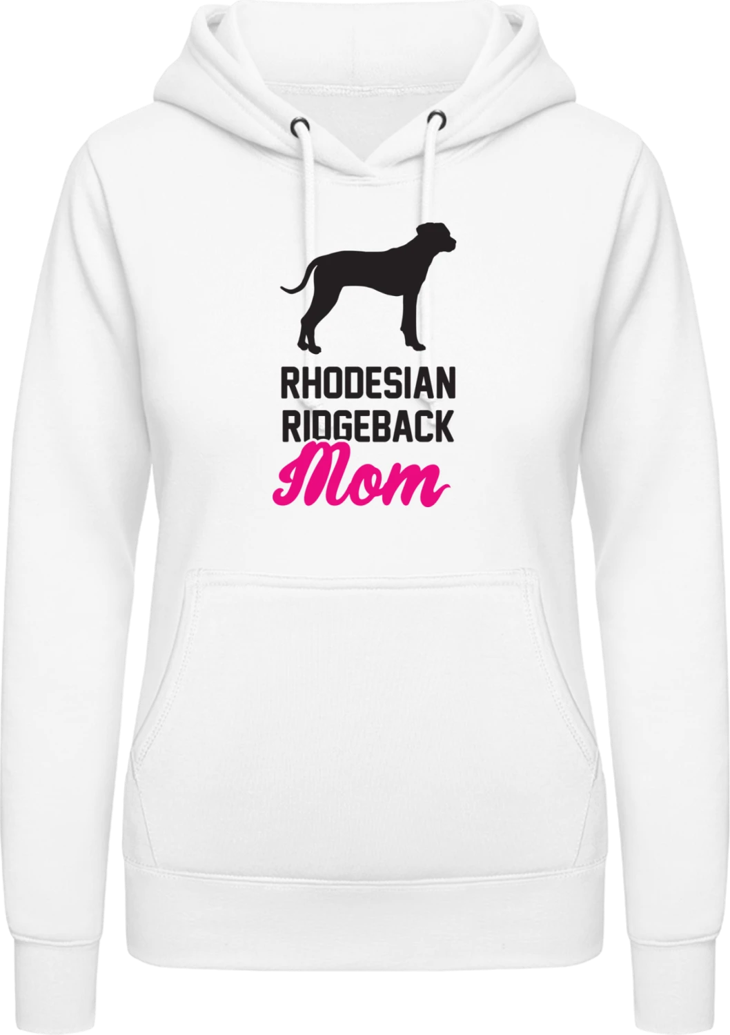 Rhodesian Ridgeback Mom - Arctic white AWDis ladies hoodie - Front