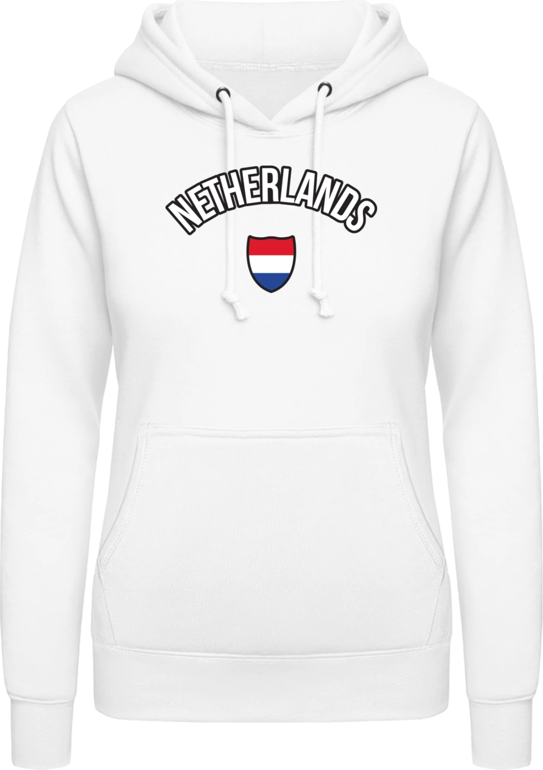 NETHERLANDS Fan - Arctic white AWDis ladies hoodie - Front