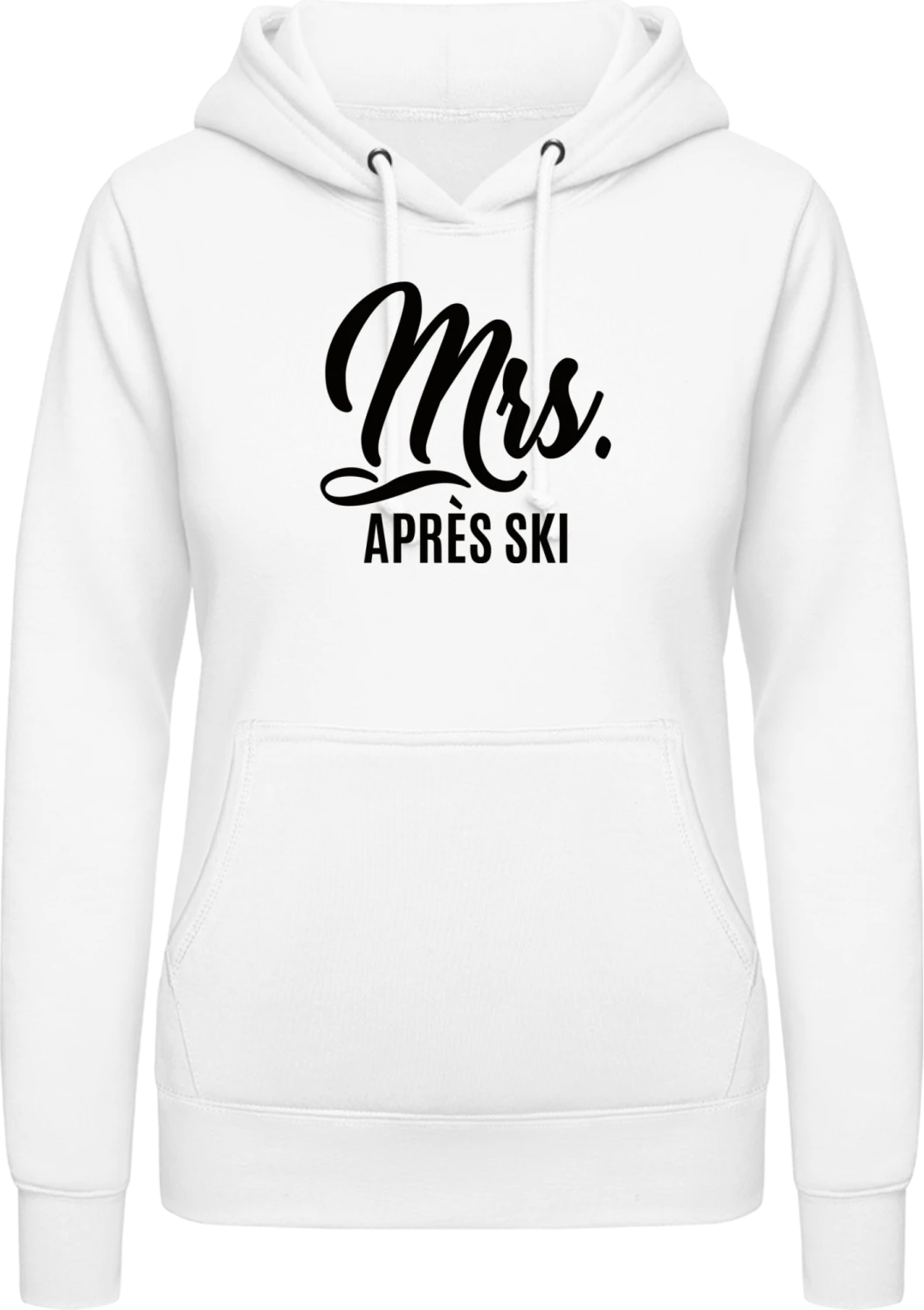 Mrs Après Ski - Arctic white AWDis ladies hoodie - Front