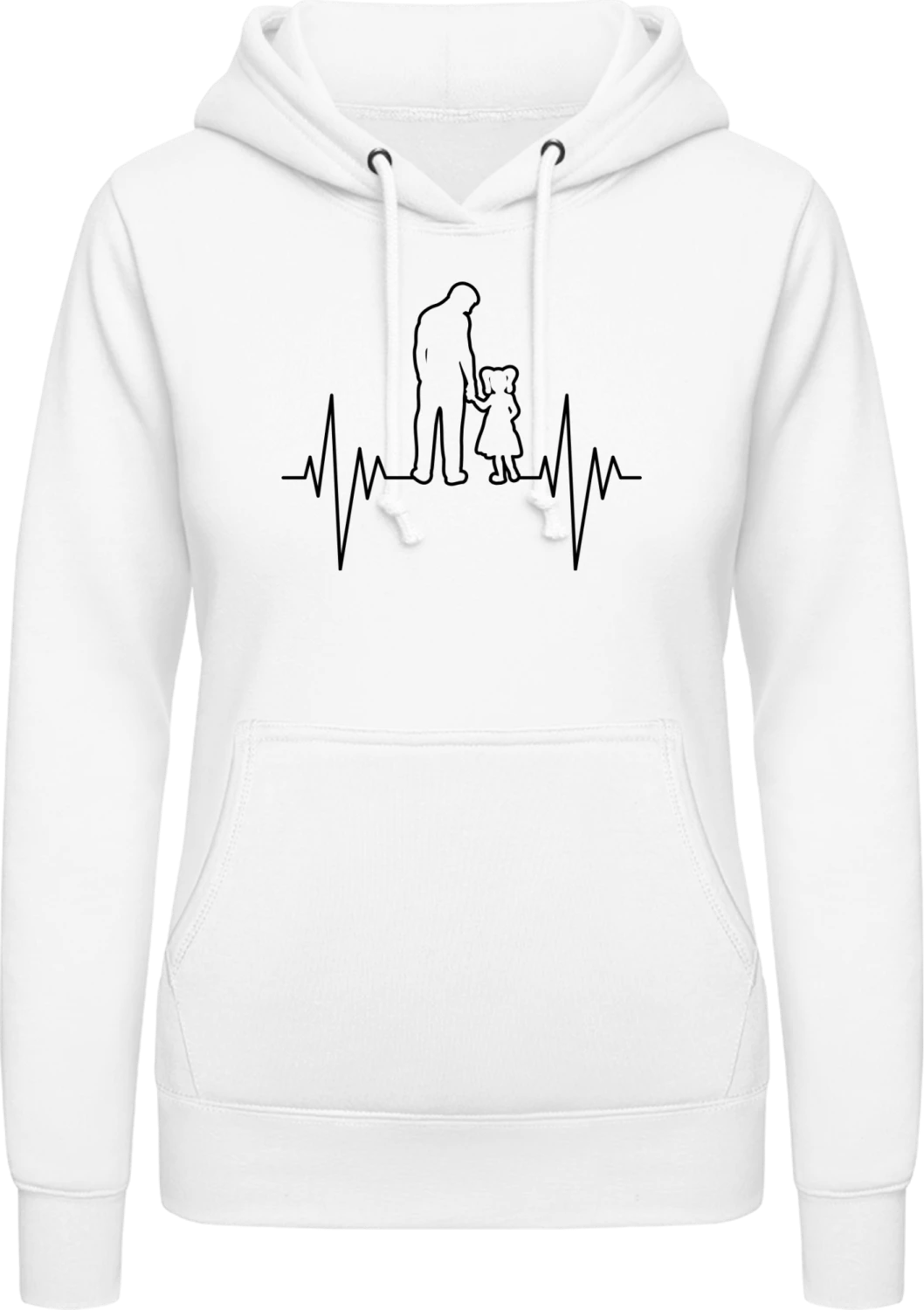 Dad And Daughter Pulse - Arctic white AWDis ladies hoodie - Front