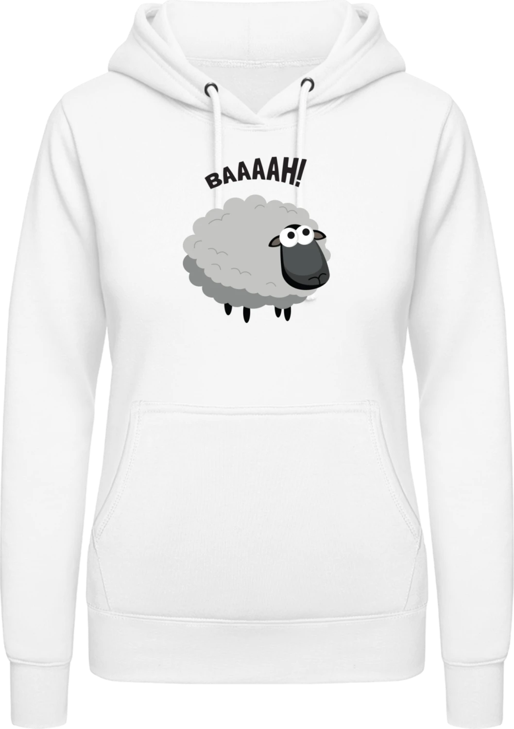 Baaaah Sheep - Arctic white AWDis ladies hoodie - Front